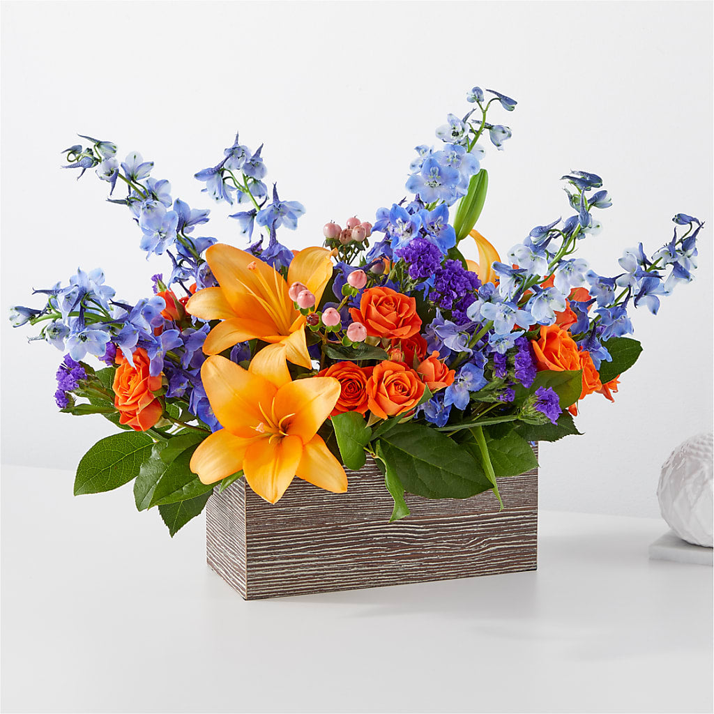 Radiant Citrus Box Bouquet – Poplar Flower Shop, Terre Haute IN