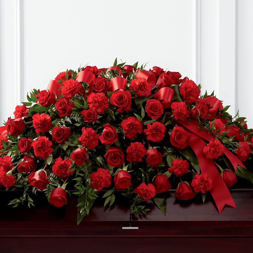 Tribute of Life Casket Spray – Poplar Flower Shop, Terre Haute IN