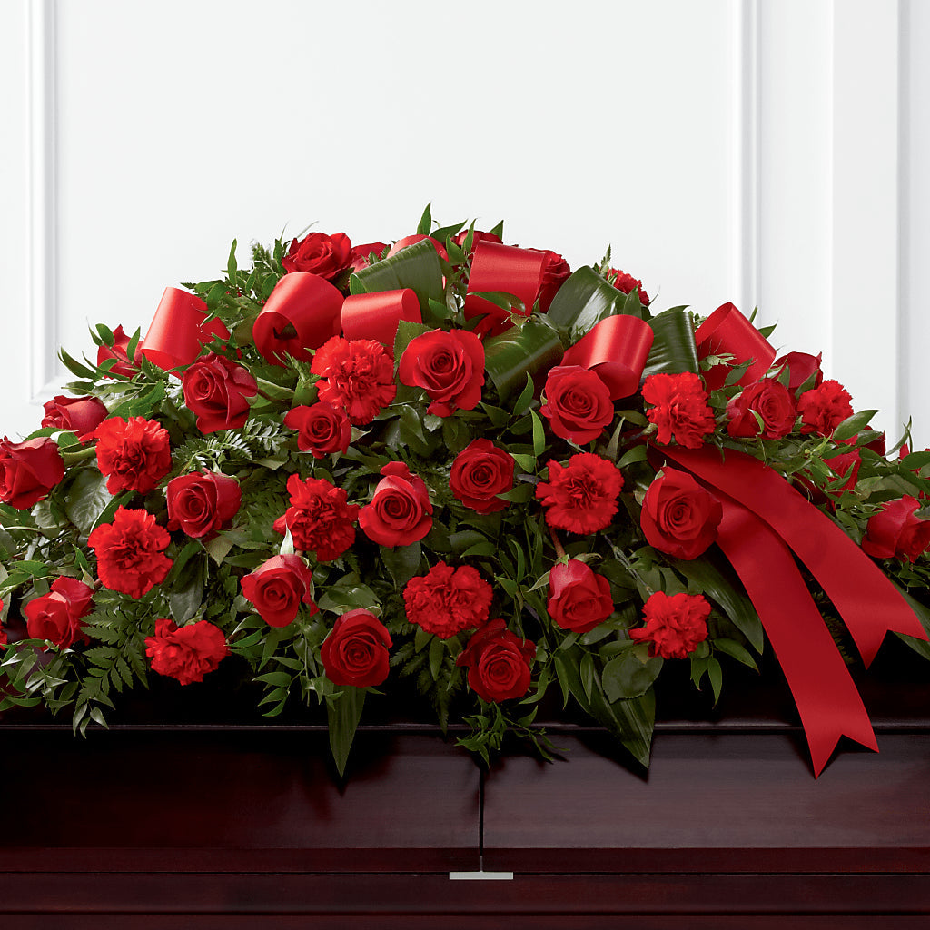 Tribute of Life Casket Spray – Poplar Flower Shop, Terre Haute IN
