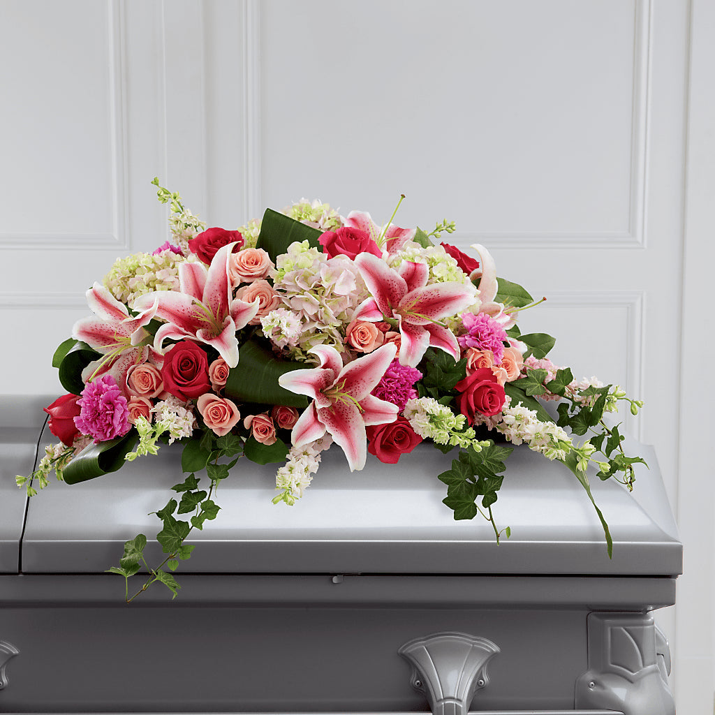 Splendid Grace Casket Spray – Poplar Flower Shop, Terre Haute IN