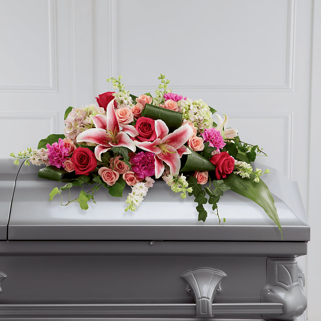 Splendid Grace Casket Spray – Poplar Flower Shop, Terre Haute IN