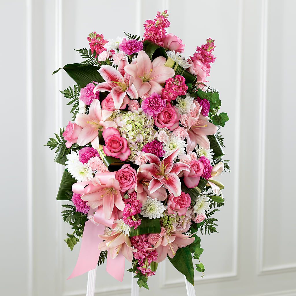 Comforting Standing Spray – Poplar Flower Shop, Terre Haute IN