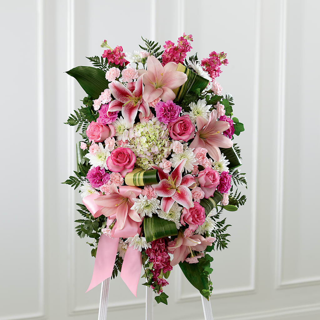 Comforting Standing Spray – Poplar Flower Shop, Terre Haute IN