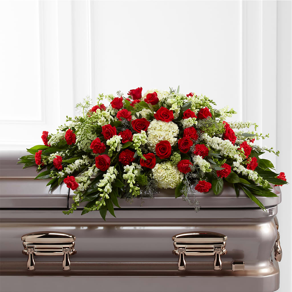 Sincerity Casket Spray – Poplar Flower Shop, Terre Haute IN