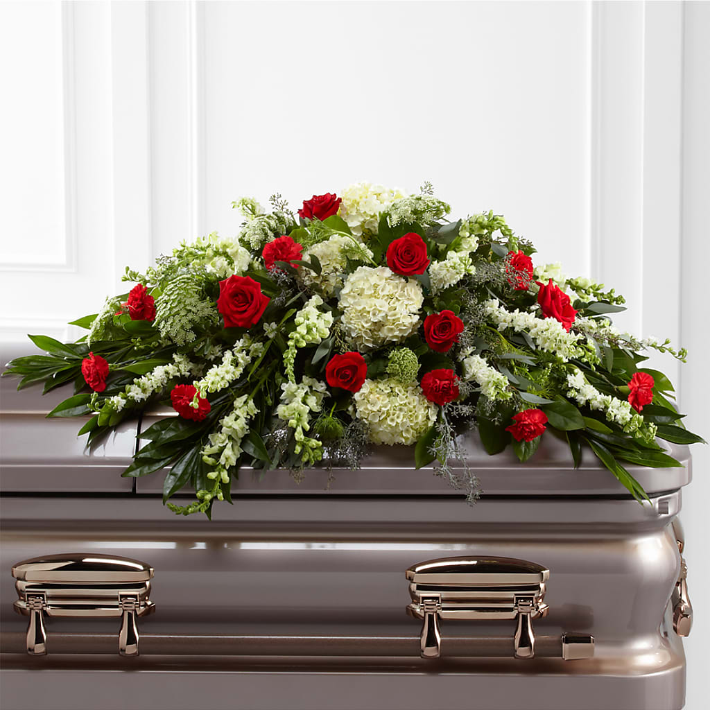 Sincerity Casket Spray – Poplar Flower Shop, Terre Haute IN