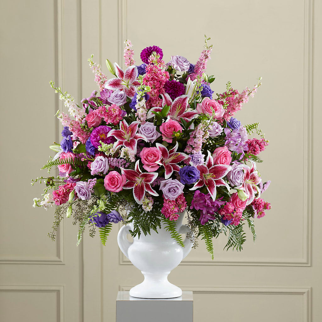 Peaceful Tribute Arrangement – Poplar Flower Shop, Terre Haute IN