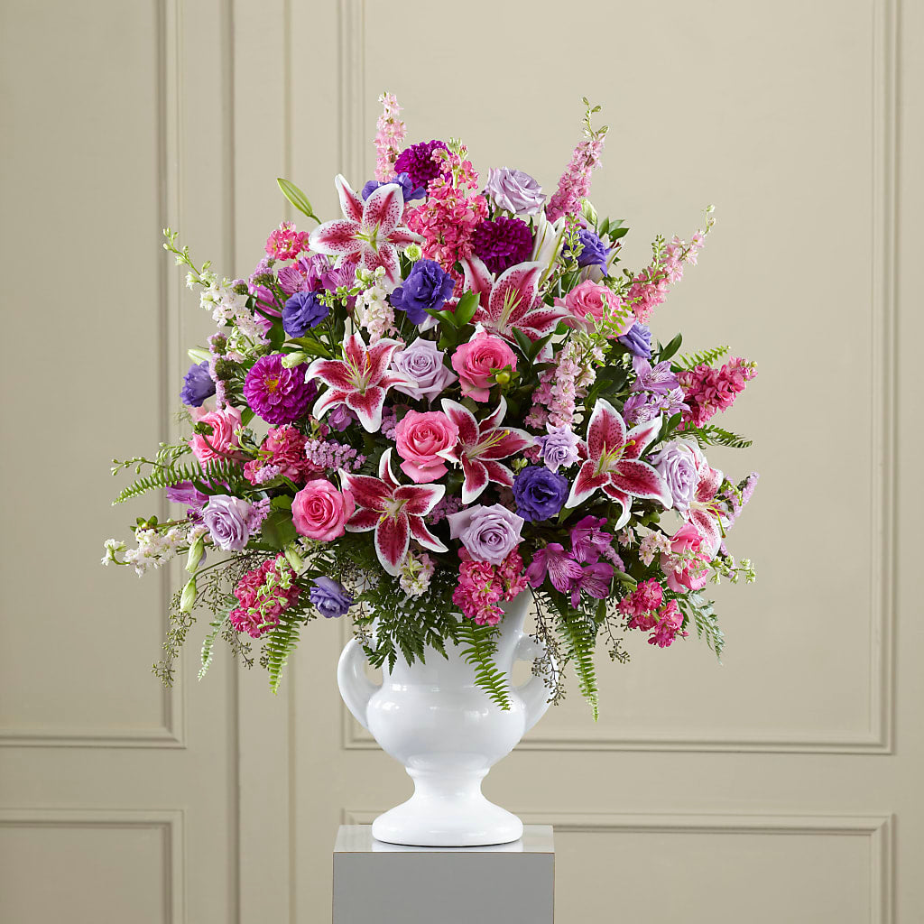 Peaceful Tribute Arrangement – Poplar Flower Shop, Terre Haute IN