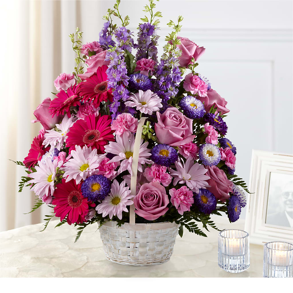 Pastel Peace Basket – Poplar Flower Shop, Terre Haute IN