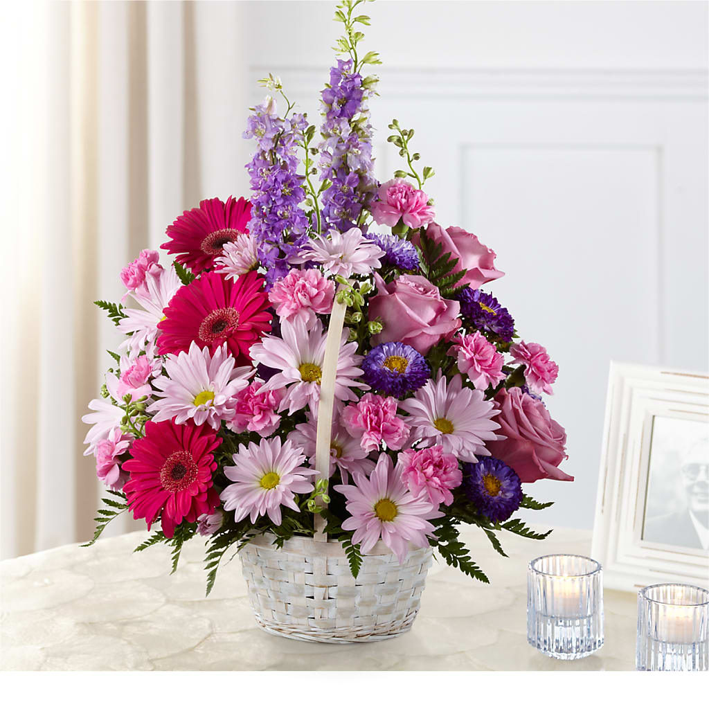 Pastel Peace Basket – Poplar Flower Shop, Terre Haute IN