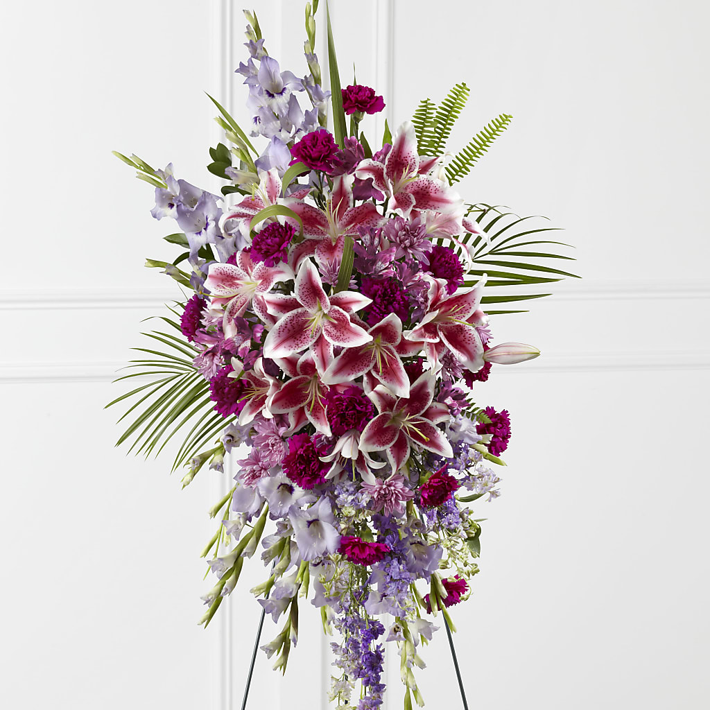 Tender Touch Standing Spray – Poplar Flower Shop, Terre Haute IN