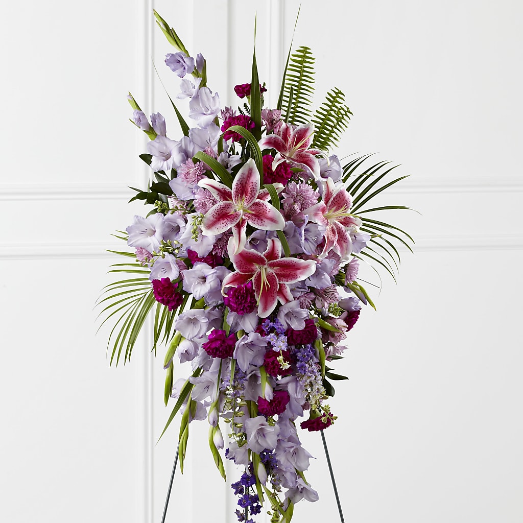 Tender Touch Standing Spray – Poplar Flower Shop, Terre Haute IN