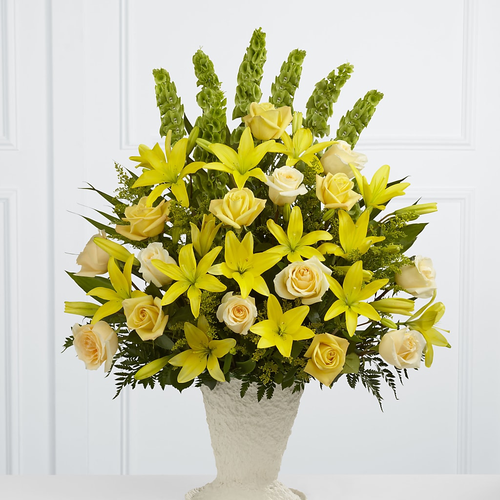 Golden Memories Arrangement – Poplar Flower Shop, Terre Haute IN