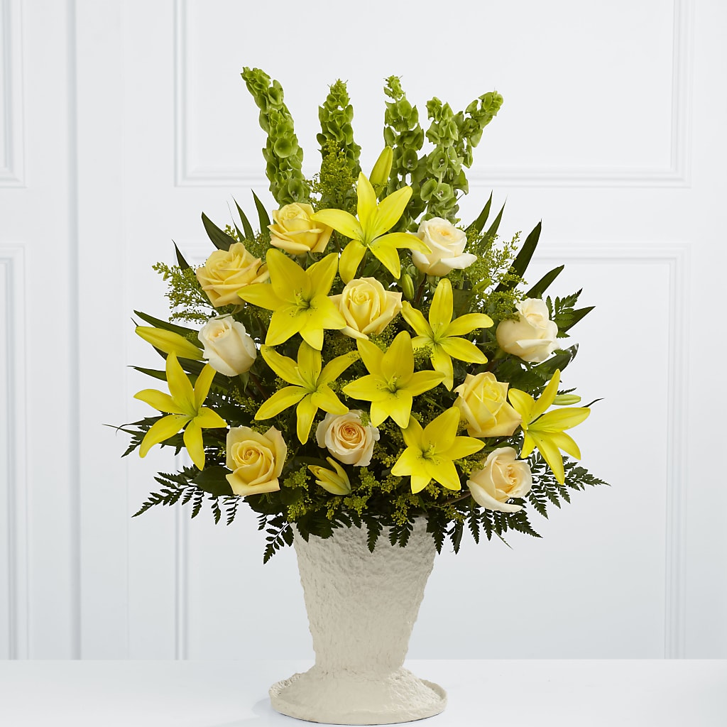 Golden Memories Arrangement – Poplar Flower Shop, Terre Haute IN