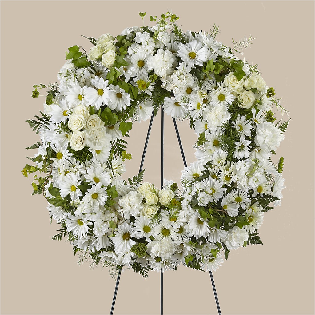 Faithful Wishes Wreath – Poplar Flower Shop, Terre Haute IN