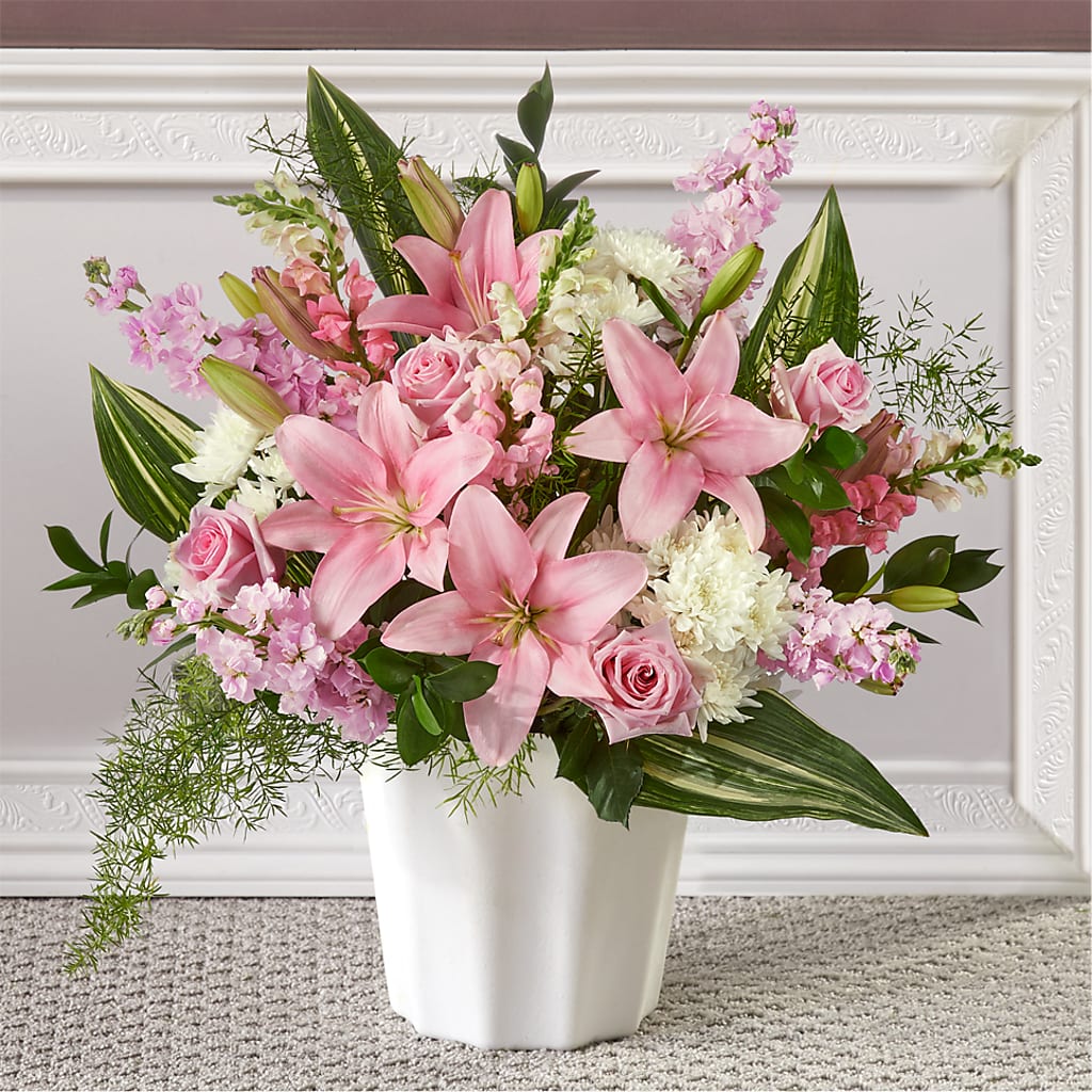 Simply Serene Floor Basket – Poplar Flower Shop, Terre Haute IN