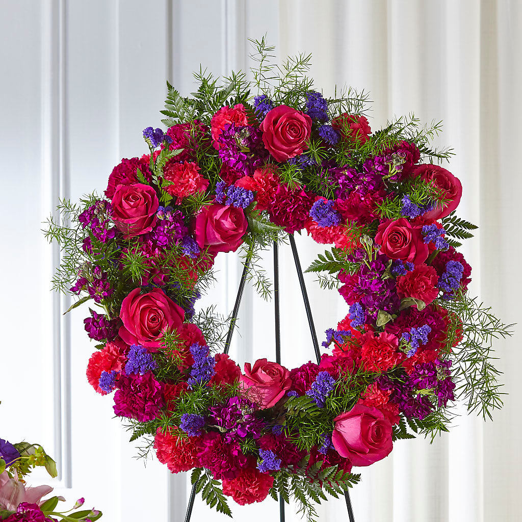 Calming Colors Wreath – Poplar Flower Shop, Terre Haute IN
