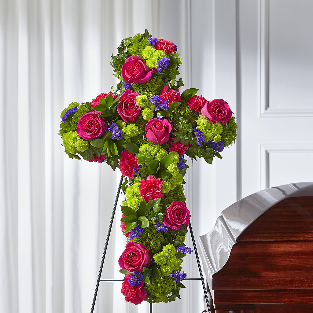 Tribute Rose Floral Cross – Poplar Flower Shop, Terre Haute IN
