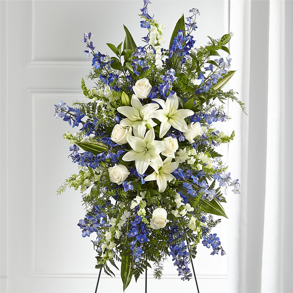 Faithful Friend Standing Spray – Poplar Flower Shop, Terre Haute IN
