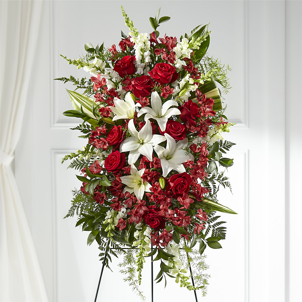 Everlasting Memory Standing Spray – Poplar Flower Shop, Terre Haute IN
