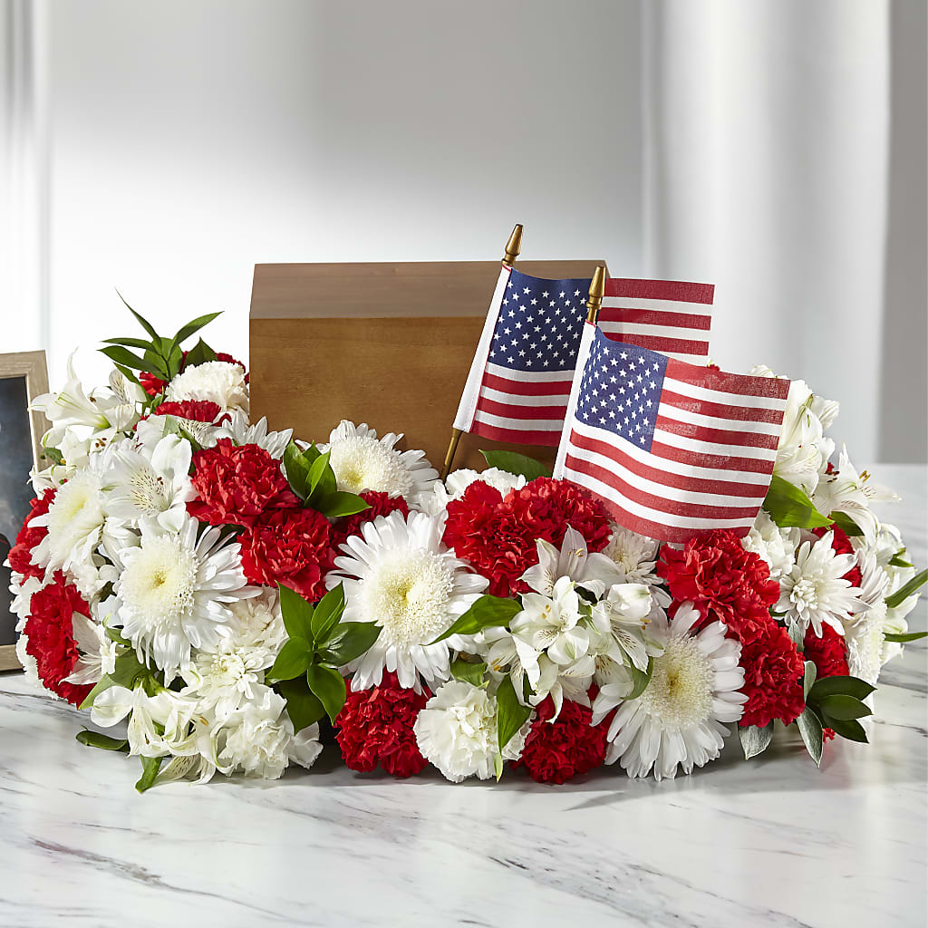 Spirit of Patriotism Cremation Adornment – Poplar Flower Shop, Terre Haute IN