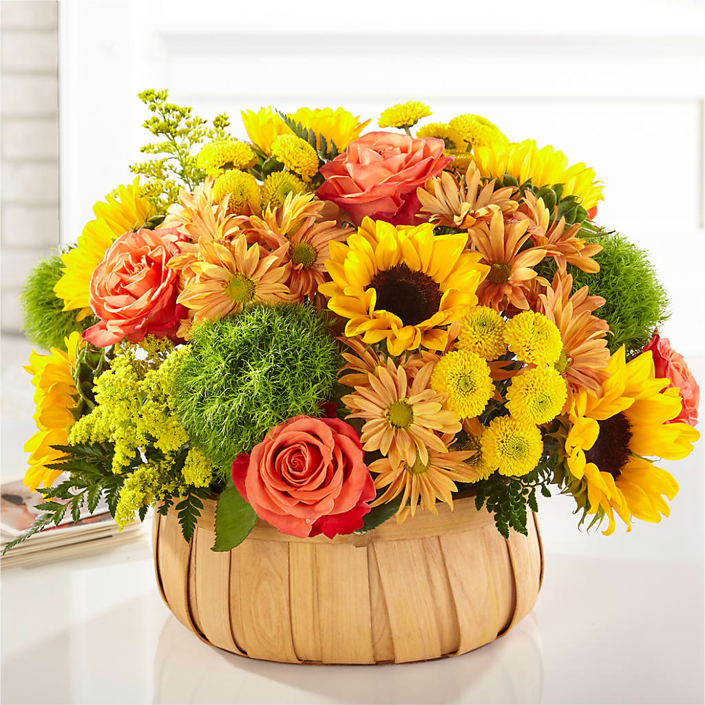 Harvest Sunflower Basket – Poplar Flower Shop, Terre Haute IN