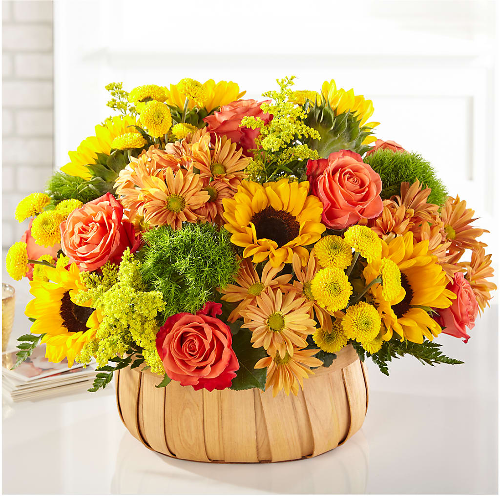 Harvest Sunflower Basket – Poplar Flower Shop, Terre Haute IN