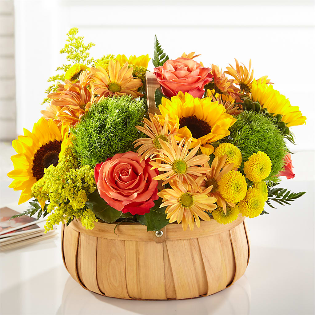 Harvest Sunflower Basket – Poplar Flower Shop, Terre Haute IN