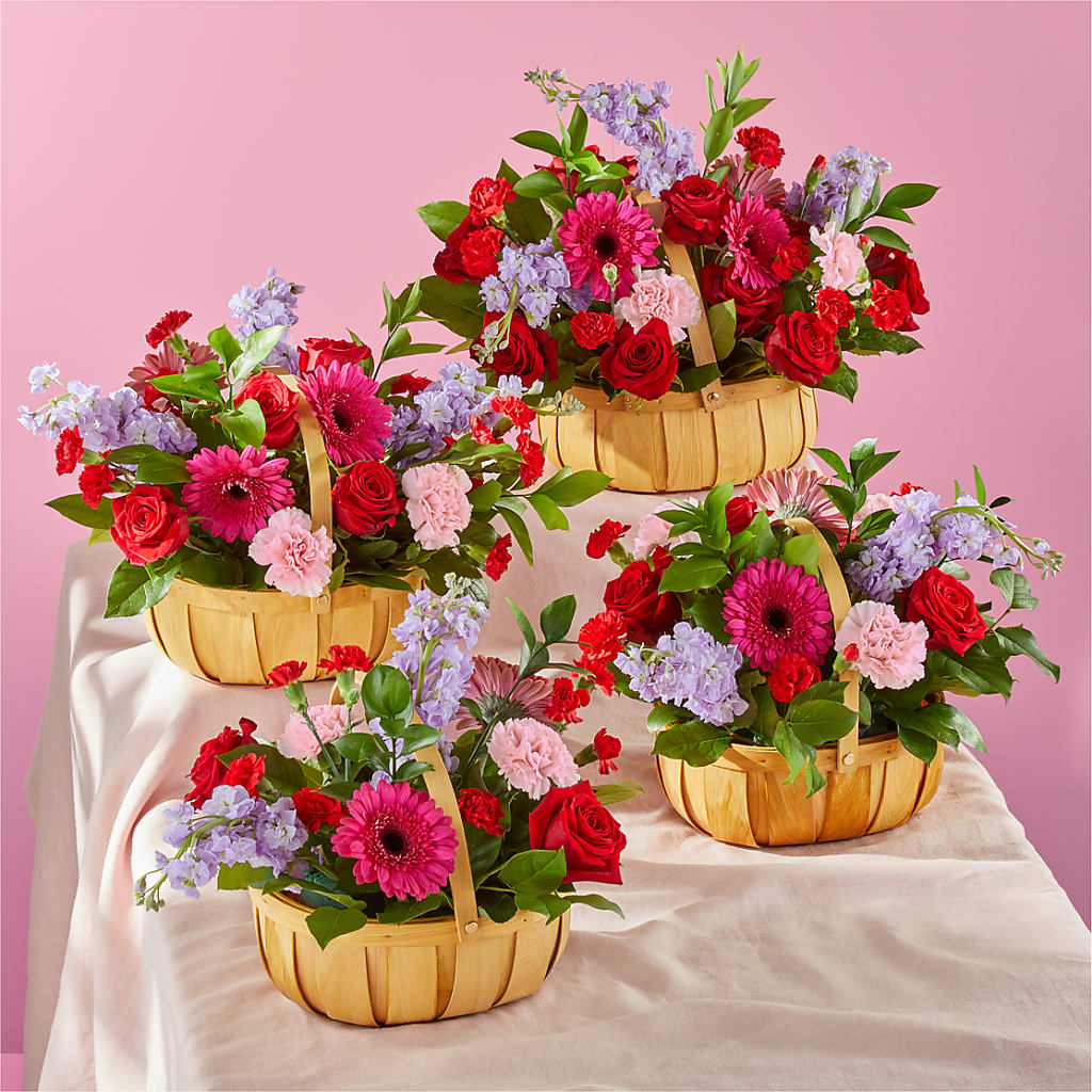 Pink Picnic Basket – Poplar Flower Shop, Terre Haute IN