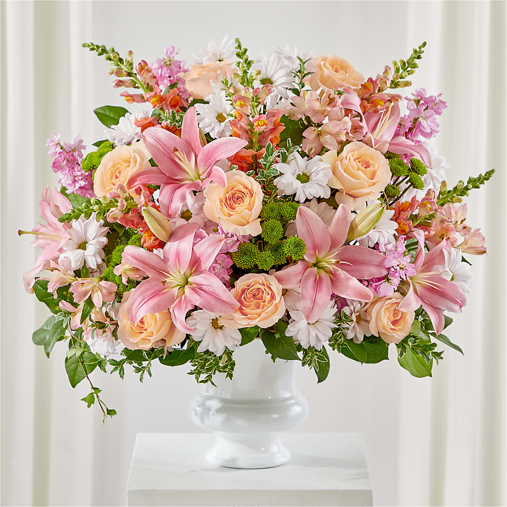 Heartfelt Gesture Urn Arrangement – Poplar Flower Shop, Terre Haute IN