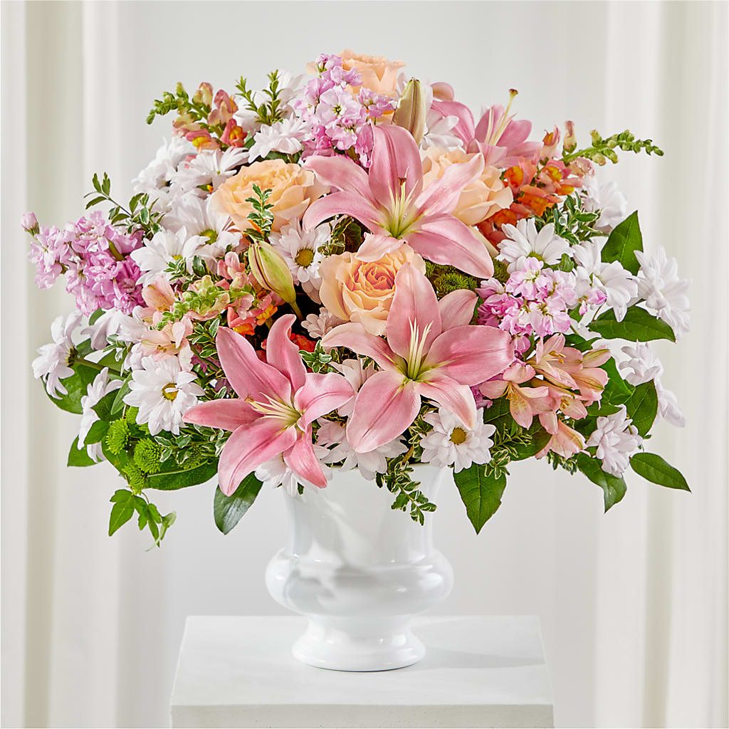 Heartfelt Gesture Urn Arrangement – Poplar Flower Shop, Terre Haute IN