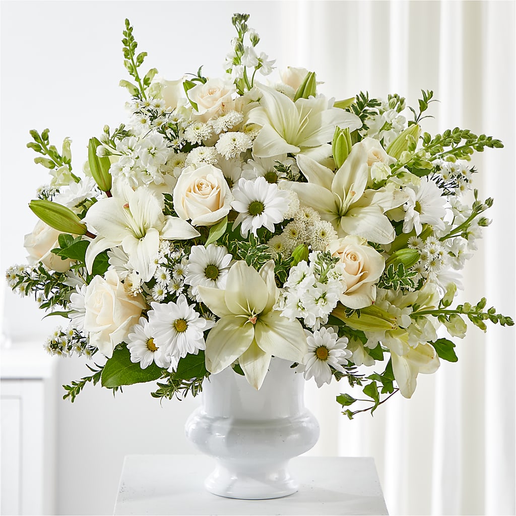 Uplifting Urn Arrangement – Poplar Flower Shop, Terre Haute IN