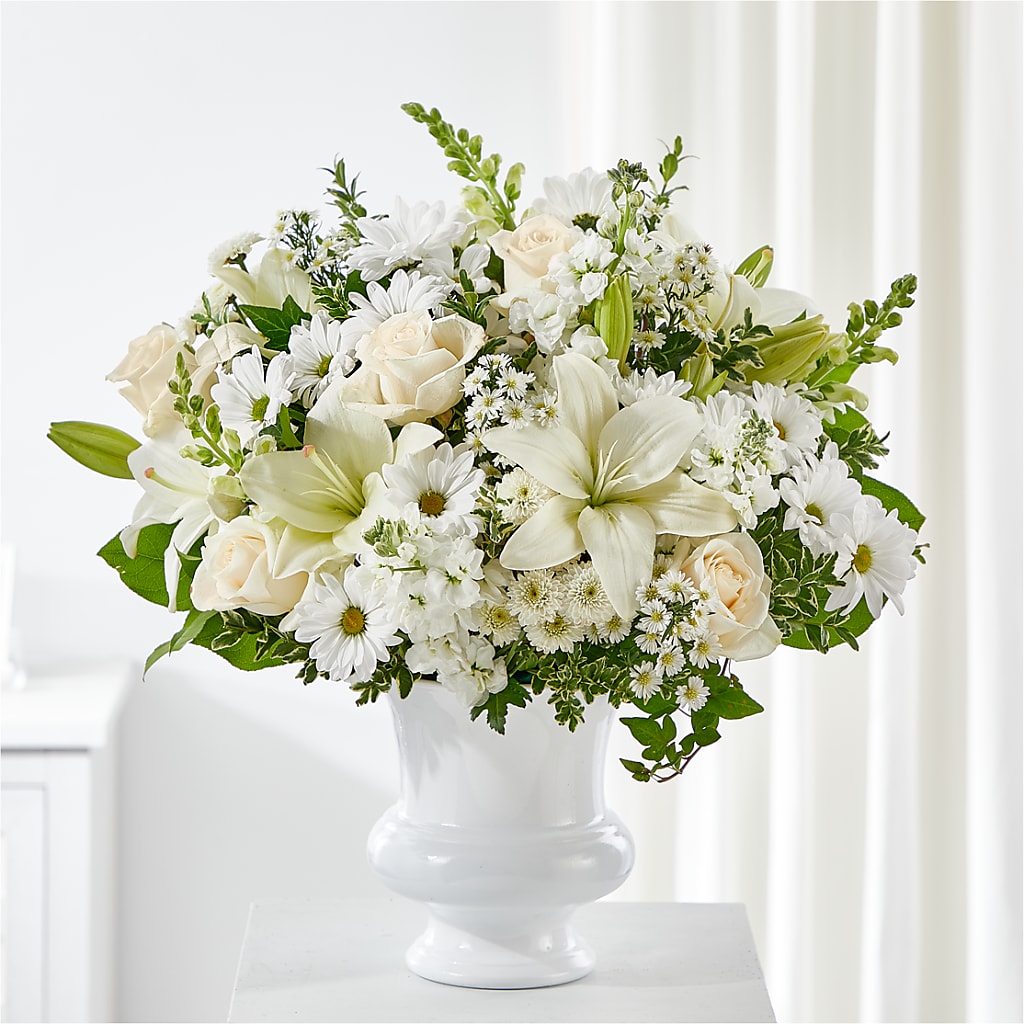 Uplifting Urn Arrangement – Poplar Flower Shop, Terre Haute IN