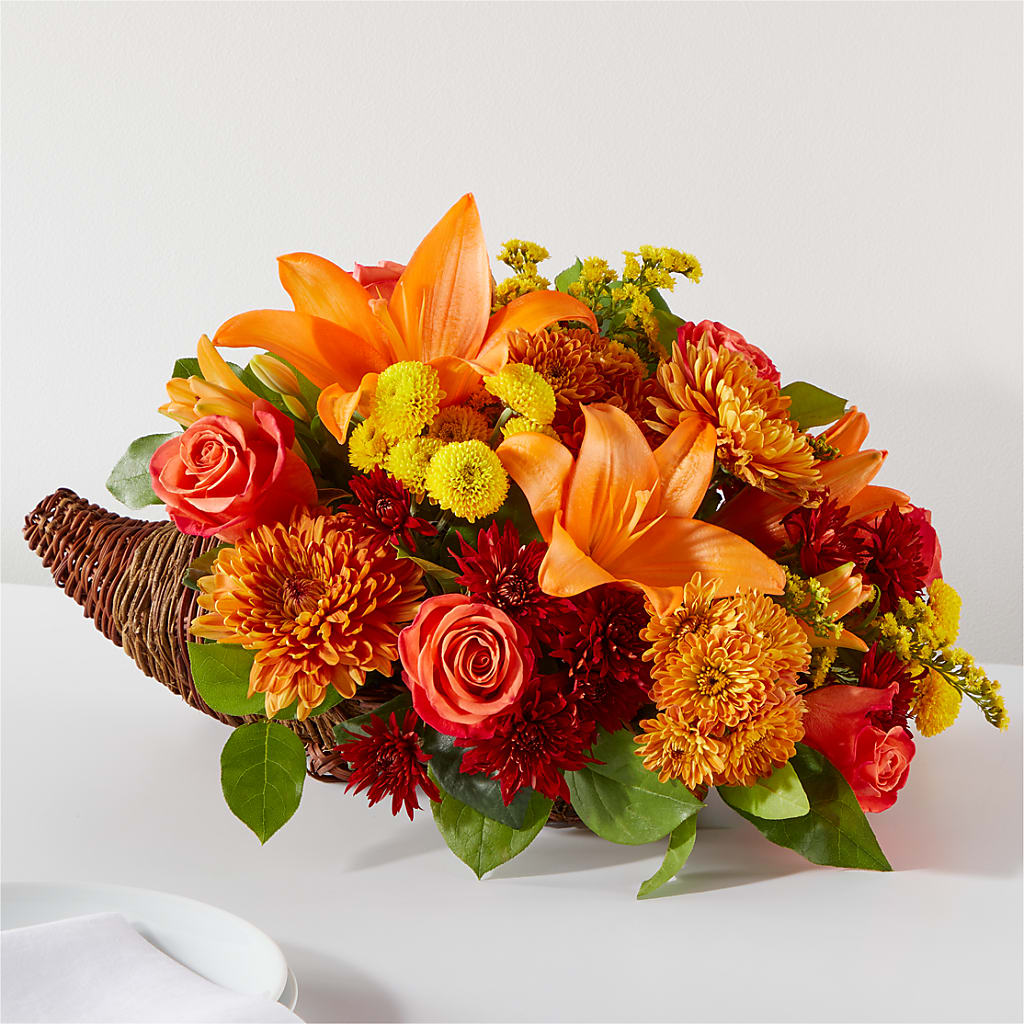 Bouquet of Blessings Cornucopia – Poplar Flower Shop, Terre Haute IN