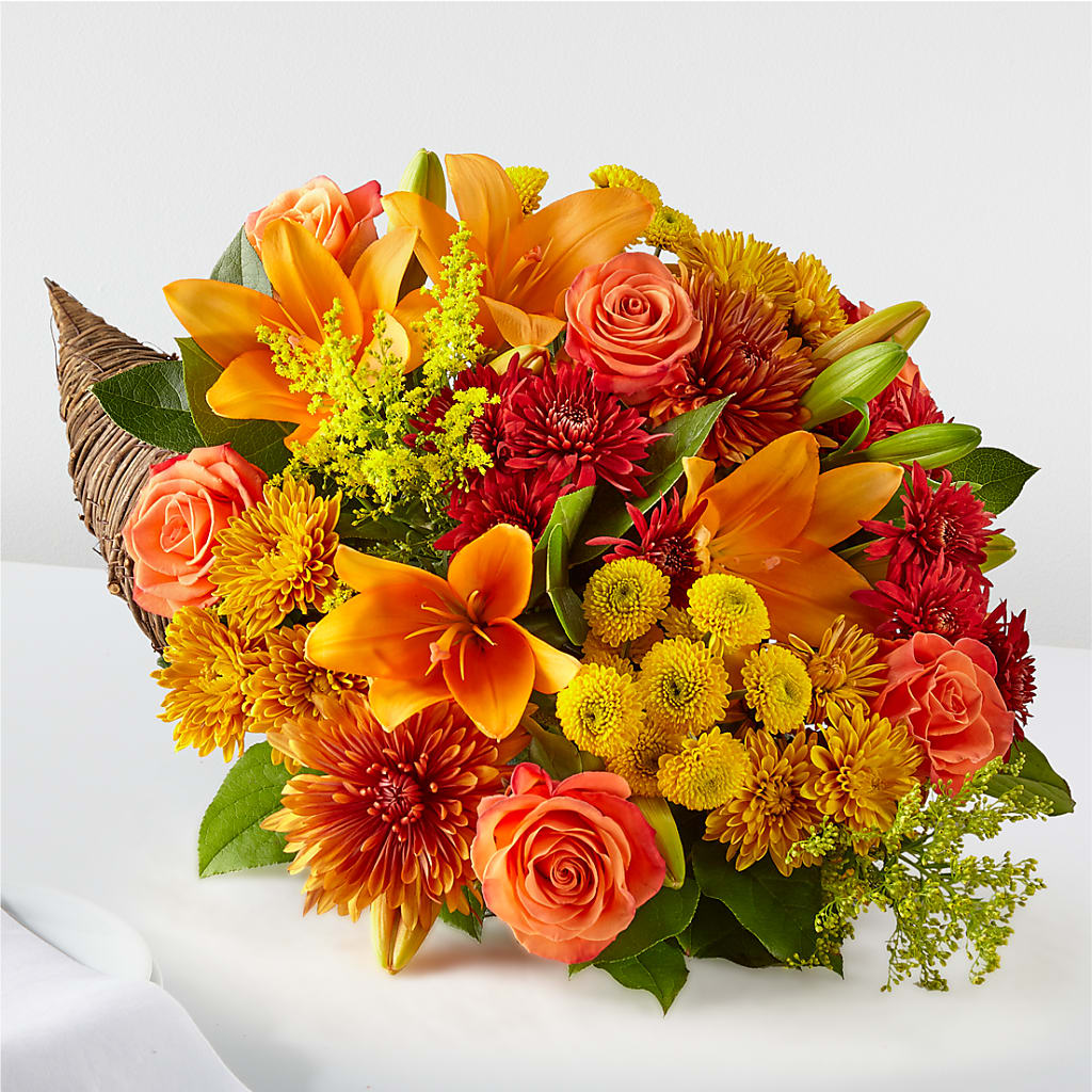 Feast of Color Cornucopia – Poplar Flower Shop, Terre Haute IN
