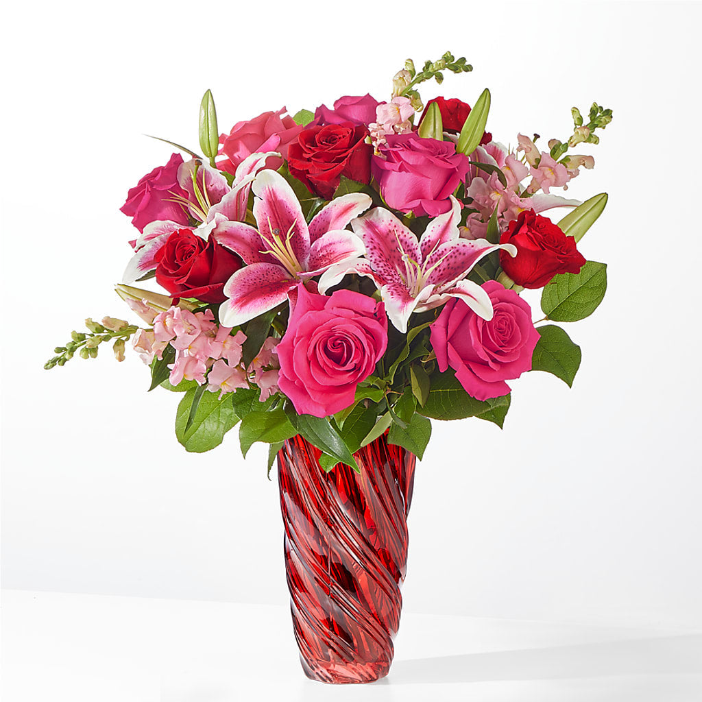 Always You Bouquet with Luxe Swirl Vase – Poplar Flower Shop, Terre Haute IN