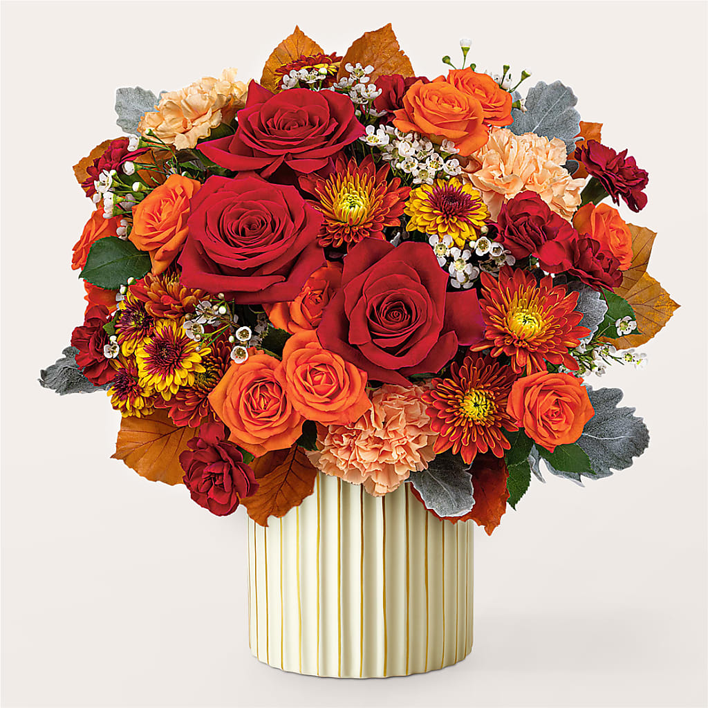 Merlot Bouquet with Ivory Vase – Poplar Flower Shop, Terre Haute IN