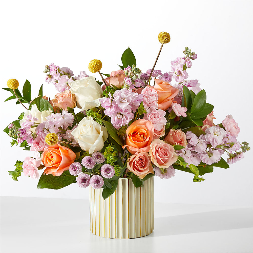 French Market Bouquet with Ivory Vase – Poplar Flower Shop, Terre Haute IN