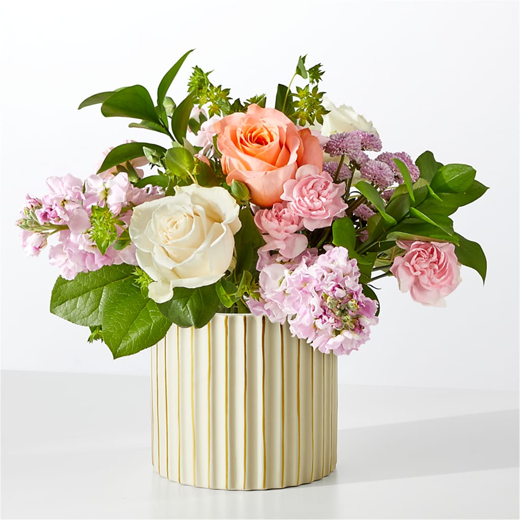 French Market Bouquet with Ivory Vase – Poplar Flower Shop, Terre Haute IN