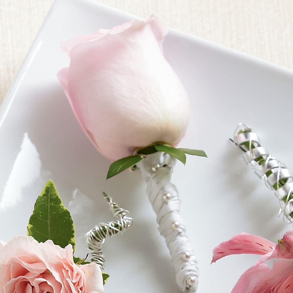 Pink Rose Boutonniere – Poplar Flower Shop, Terre Haute IN
