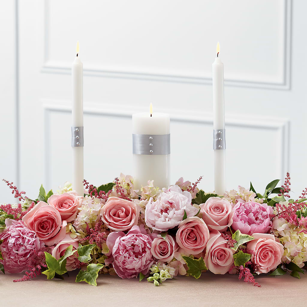 Worldwide Romance Unity Candle Arrangement – Poplar Flower Shop, Terre Haute IN