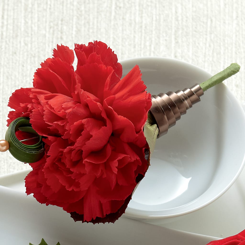 Red Carnation Boutonniere – Poplar Flower Shop, Terre Haute IN