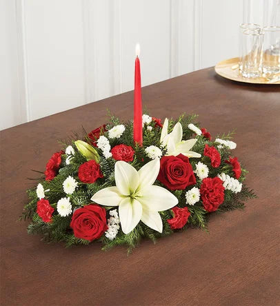 1-800-Flowers Traditional Christmas Centerpiece