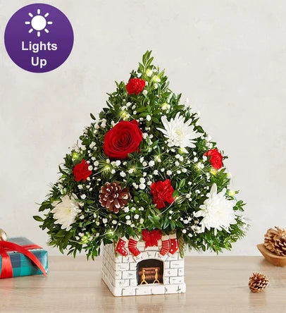 1-800-Flowers Holiday Flower Tree - Merry Mantel