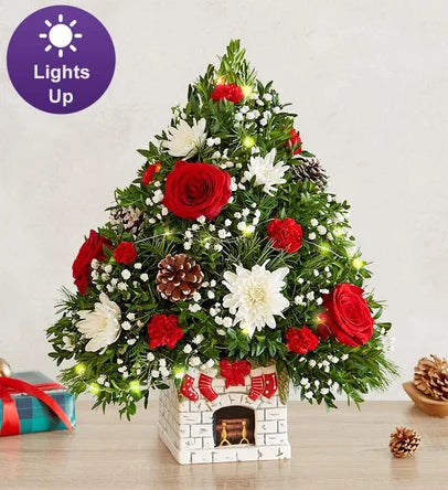 1-800-Flowers Holiday Flower Tree - Merry Mantel