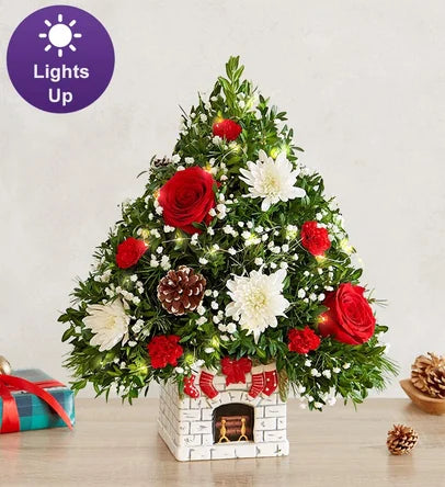 1-800-Flowers Holiday Flower Tree - Merry Mantel