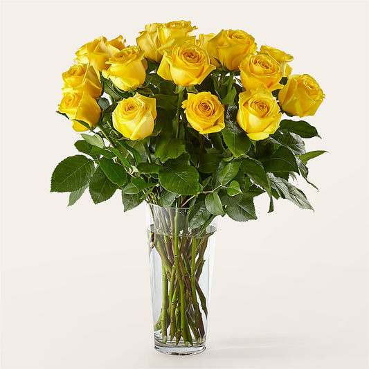Long Stem Yellow Rose Bouquet –  Poplar Flower Shop, Terre Haute IN