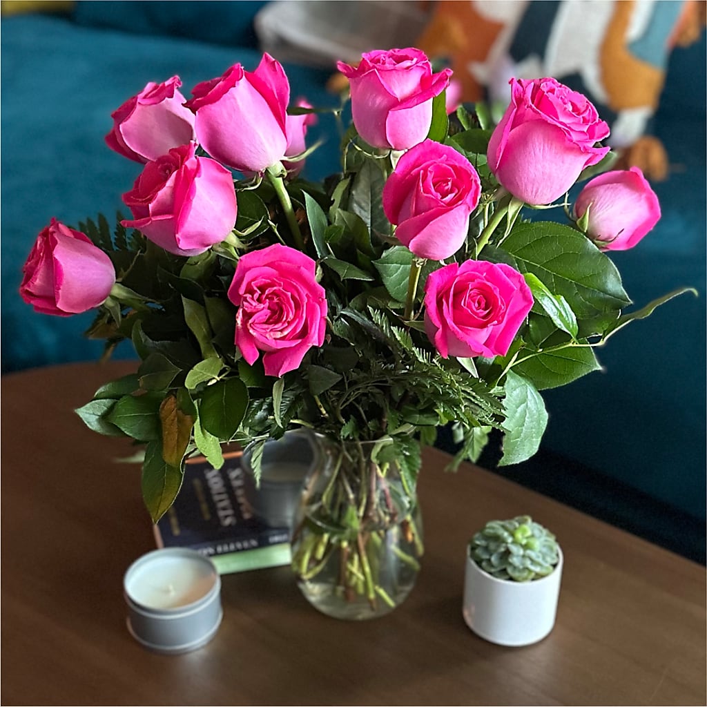 Long Stem Pink Rose Bouquet –  Poplar Flower Shop, Terre Haute IN