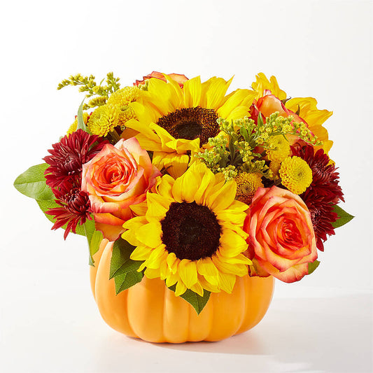 Golden Gourd Pumpkin Bouquet –  Poplar Flower Shop, Terre Haute IN