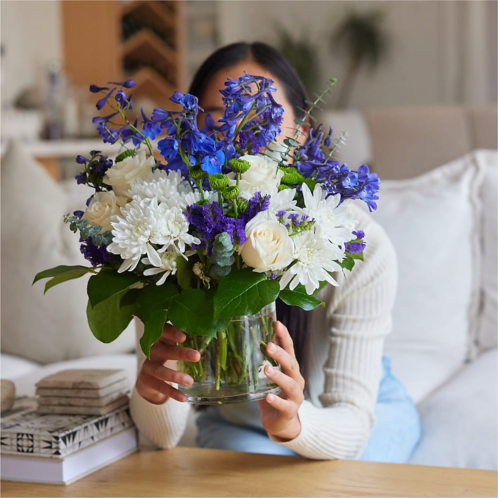 Cerulean Waves Bouquet –  Poplar Flower Shop, Terre Haute IN