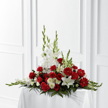 Crimson & White Arrangement –  Poplar Flower Shop, Terre Haute IN